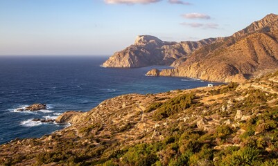 Obraz premium View at Mesochori village on the western part of the island of Karpathos, Greece.