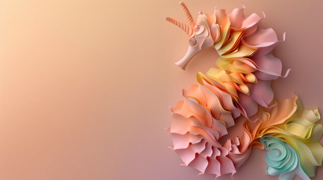 Abstract Paper Seahorse