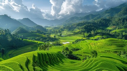 Fototapeta premium Rice Terraces in Vietnam