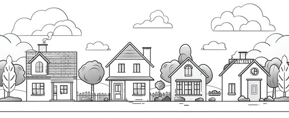 House drawing, house sketch. Architecture