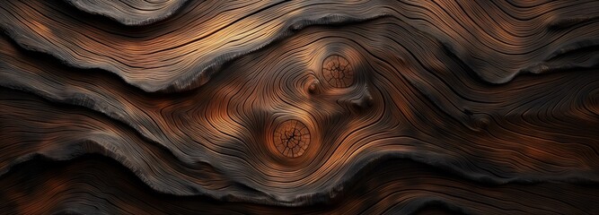 Rich and Detailed Grain Texture of Wood, Swirling Patterns, and Dark Tones. Concept Of Natural Wood Background