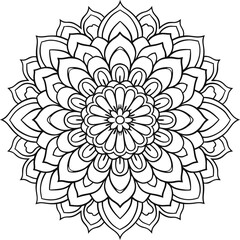Simple mandala design for coloring. beautiful mandala art for coloring book, mandala design, Vector mandala pattern design with hand drawn.