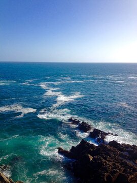 Tourist attraction La Bufadora located on the Punta Banda Peninsula in Baja California, Mexico, about 17 miles south of the beach in Ensenada, Mexico