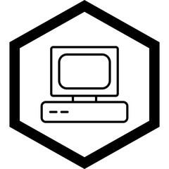 Old Computer Vector Icon Design