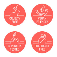 General Icons set in thin line and circle shape for labeling