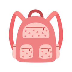 Back to school. School backpack icon. Flat design illustration