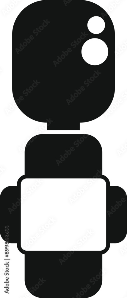 Poster black simple style icon of a smartwatch connecting using wireless technology