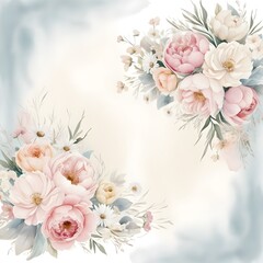 Latar Belakang Cat Air Bunga Elegan, dibuat dengan teknologi AI generatif