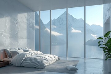Modern Bedroom with Stunning Mountain View