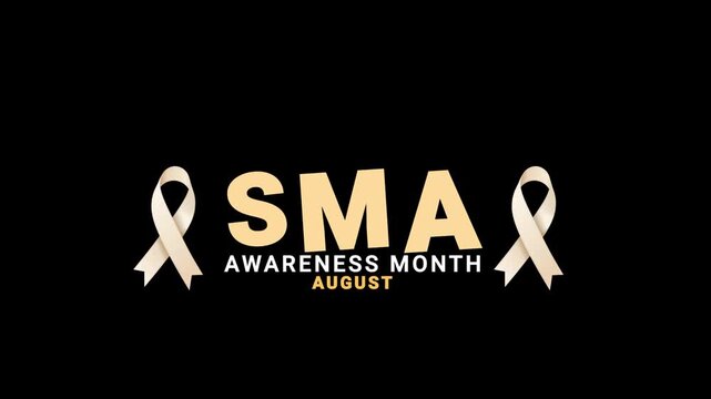 Spinal muscular atrophy awareness month. Ribbon motion.