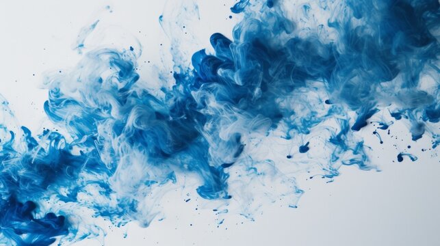 An ink spot cloud spreading on white paper