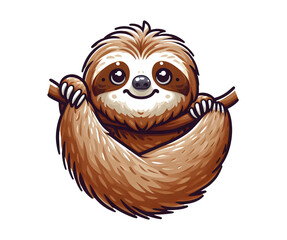 Obraz premium cute sloth vector illustration design isolated on a transparent background
