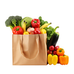 Shaping bag with vegetables isolated on transparent background Remove png, Clipping Path, pen tool