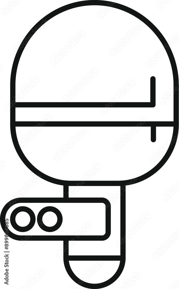 Poster simple icon of a ping pong paddle showing a modern design with two buttons on the handle