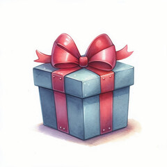 Obraz premium Cute cartoon gift box on white background. AI