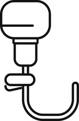 Boat motor hanging on rack icon. Outline boat motor hanging on rack icon for web design isolated on white background