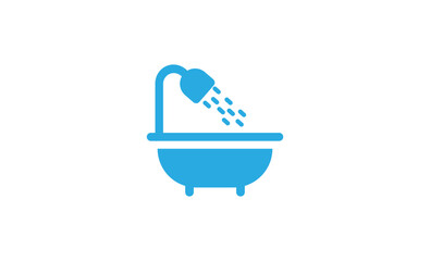 Vector illustration of shower or bathroom logo in minimalist style