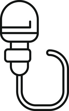recommend clip art: Line art icon of a lapel or lavalier microphone, commonly used by journalists and broadcasters