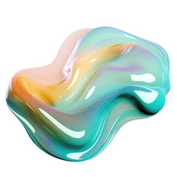 recommend clip art: green colorful holographic abstract shape element cut out transparent background
