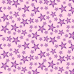 Pink and Purple Starry Seamless Repeat Pattern 