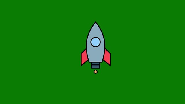 Rocket icon animation .4K motion animation.