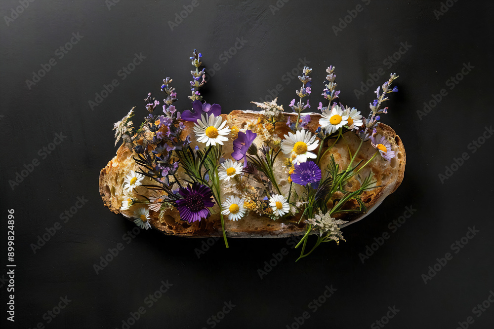 Canvas Prints Wildflowers on Bread.