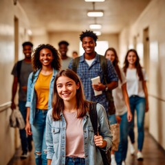 Obraz premium group of students in classroom
