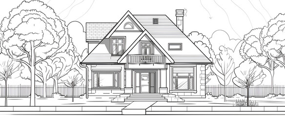 Architecture, project, drawing of a house