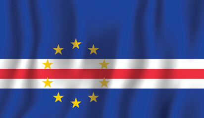 Realistic Cape Verde flag perfect color, scale, and proportion.