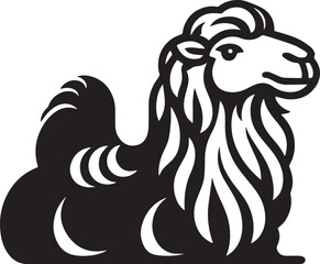 Bactrian camel vector icon isolated on a white background. Bactrian camel logo illustration.
