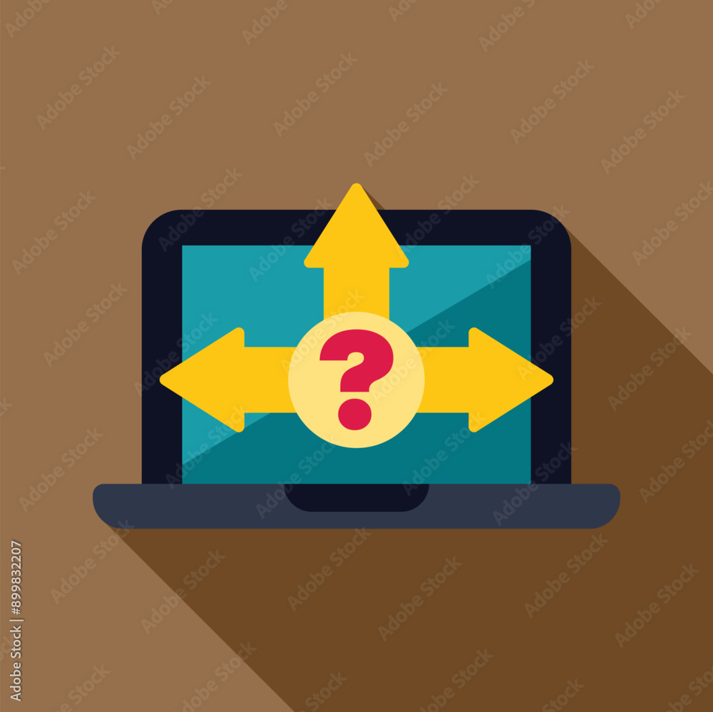 Poster concept of choosing the right path, making a decision, solving a problem, finding the answer