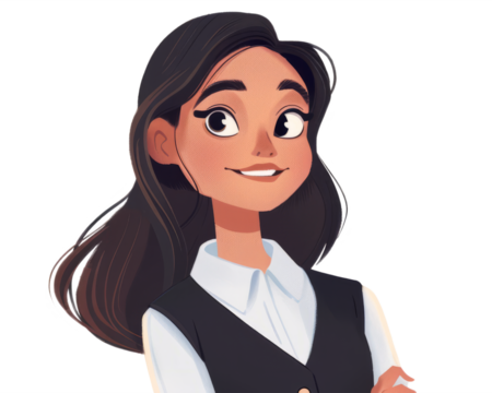 A young female Hispanic businesswoman in elegant business attire, smiling, white background. isolated on white background. - Powered by Adobe