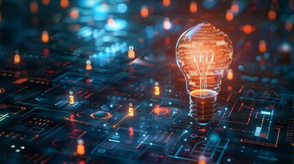 Futuristic concept of a digital and technological breakthrough, showcasing innovation, advanced technology, and cutting-edge solutions in a dynamic, high-tech environment.