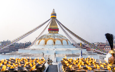 Landscape view of Baudhanath stupa in kathmandu, Nepal.