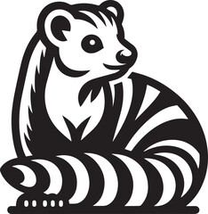 Banded palm civet vector icon isolated on a white background. Badger logo illustration.
