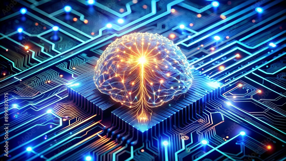 Poster neural circuit and electronic cyber brain in quantum computing system - ai technology, biotechnology