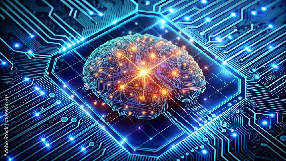 Poster neural circuit and electronic cyber brain in quantum computing system - ai technology, biotechnology