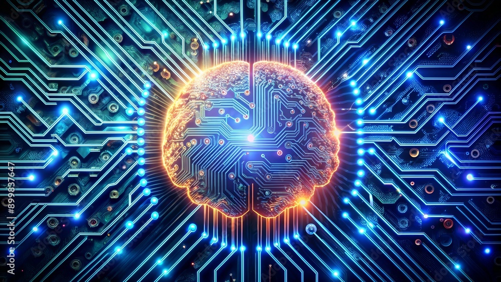 Poster neural circuit and electronic cyber brain in quantum computing system - ai technology, biotechnology