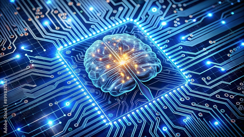 Poster neural circuit and electronic cyber brain in quantum computing system - ai technology, biotechnology
