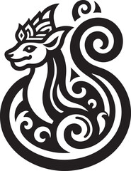 Balinese animal icon isolated on a white background. Balinese animal logo illustration.