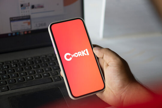 Dhaka, Baangladesh- 27 July 2024: Chorki logo is displayed on smartphone. Chorki is a Bangladeshi streaming service offering original content.