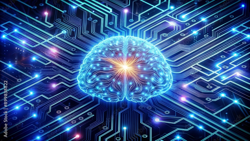 Poster neural circuit and electronic cyber brain in quantum computing system - ai technology, biotechnology