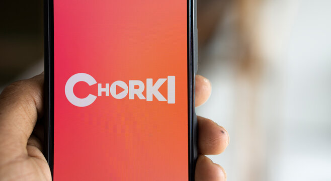 Dhaka, Baangladesh- 27 July 2024: Chorki logo is displayed on smartphone. Chorki is a Bangladeshi streaming service offering original content.