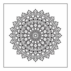 A flower mandala design on a white background