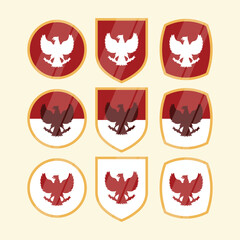 Garuda Shining Badge Vector Illustration