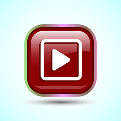 Play Icon Button Design Illustration. Audio or Video Play Media Symbol