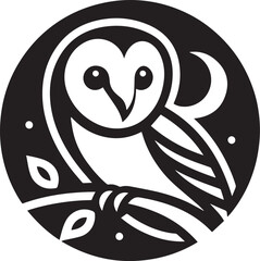 Barn owl icon isolated on a white background. Barn owl logo illustration.