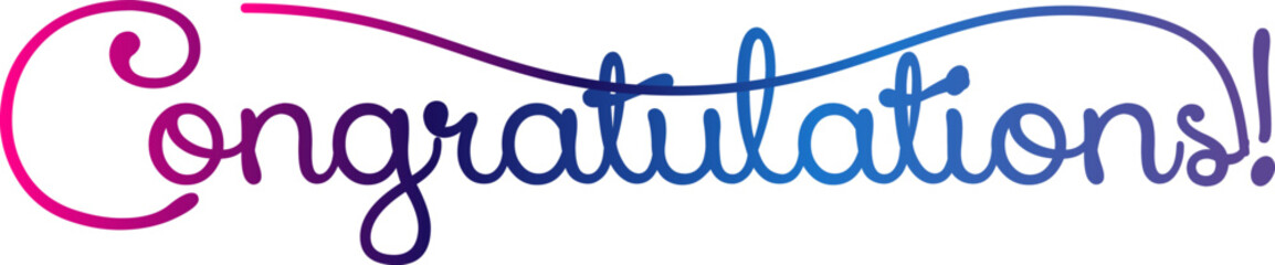 Illustration with calligraphic inscription Congratulations Vector element for design