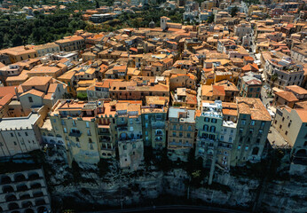 Fototapeta premium aerial photo with drone of Tropea in Calabria Italy