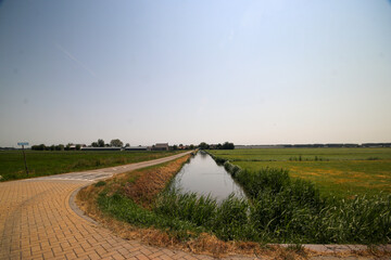 Ditches and meadows of the Middengebied of the Zuiidplaspolder between Gouda and Rotterdam in...